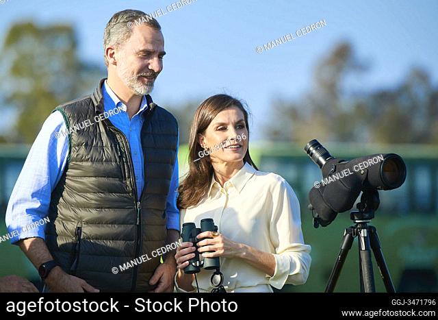 King Felipe VI of Spain, Queen Letizia of Spain visit Donana National Park on February 14, 2020 in Spain