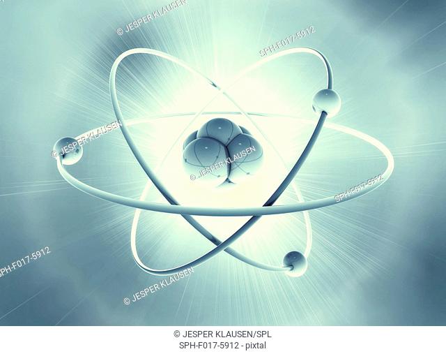 Nucleus and atoms, illustration