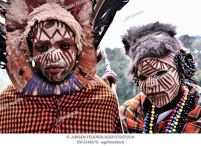 Traditional garment and war paint of the Kikuyu tribe in Kenya