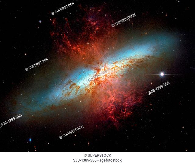 Portrait of a Starburst Galaxy, Digital Composite