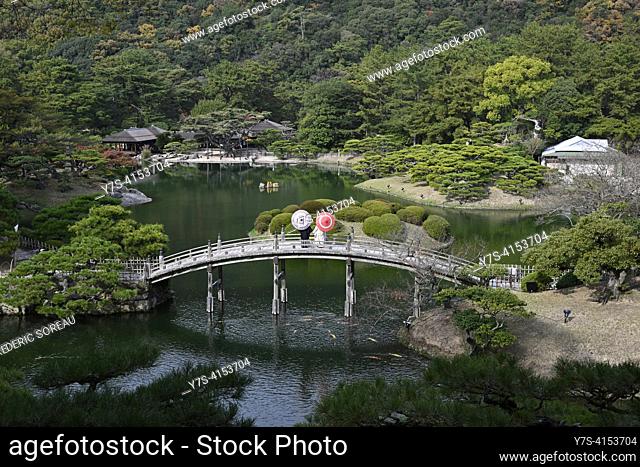 Ritsurin Koen garden, Takamatsu city, Shikoku island, Japan