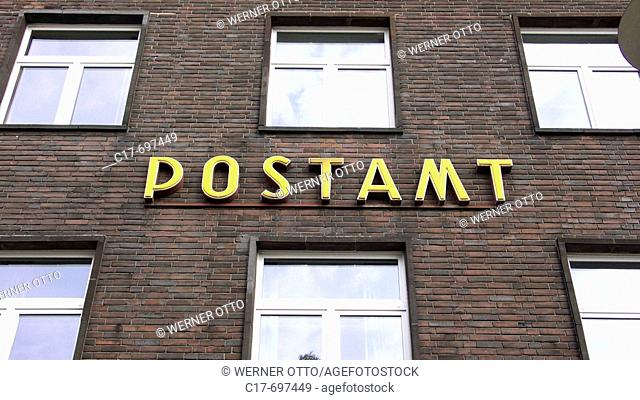 Germany, Oberhausen, Ruhr area, North Rhine-Westphalia, Oberhausen-Sterkrade, post office Sterkrade, facade