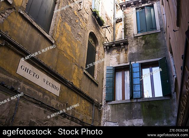 Old Ghetto (Ghetto Vecchio). Venetian Ghetto (Jewish Ghetto). Cannaregio District, Venice, Veneto Region, Italy