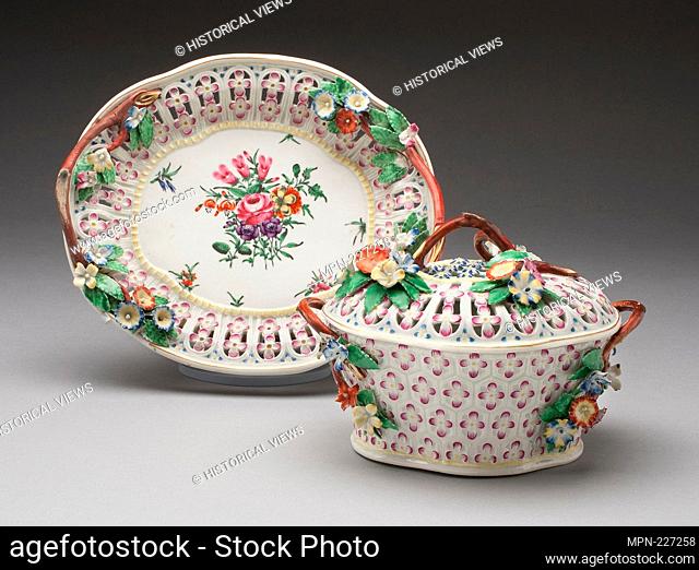 Chestnut Basket and Stand - About 1760 - Worcester Porcelain Factory Worcester, England, founded 1751 - Artist: Worcester Royal Porcelain Company