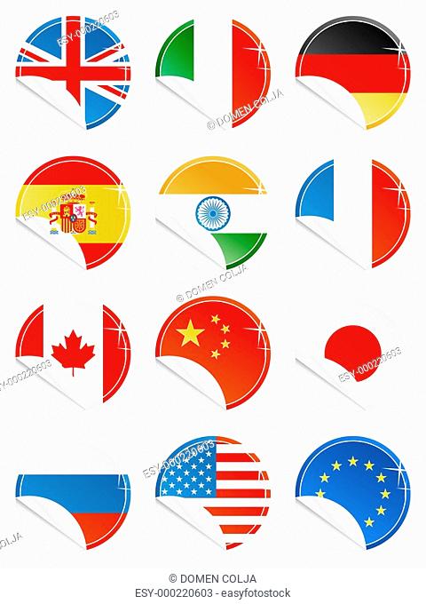 National flag glossy icons
