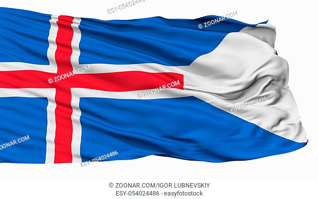 Iceland State Flag, Isolated On White Background