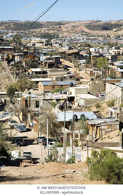 Nogales, Sonora, Mexico - The Solidaridad colonia, or neighborhood on the hills above Nogales  Residents usually have electricity
