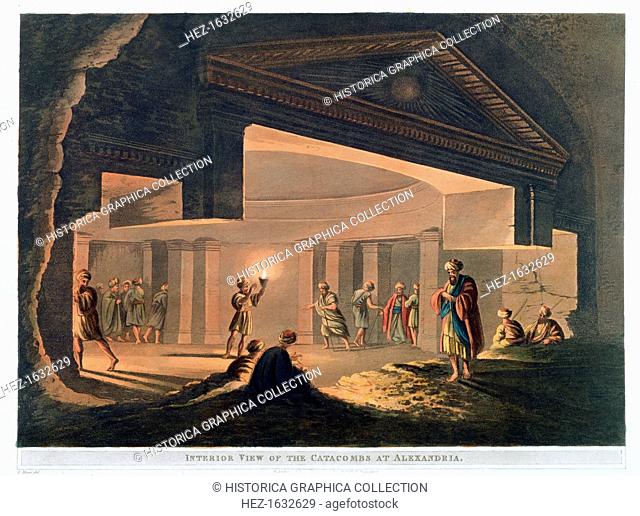 'Interior View of the Catacombs at Alexandria', Egypt, 1802. Plate 11 from Views in Egypt by Luigi Mayer