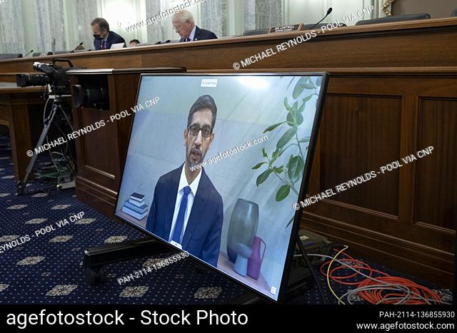 United States Senator Roger Wicker (Republican of Mississippi), Chairman, US Senate Committee on Commerce, Science, & Transportation (Top C) listens as CEO of...
