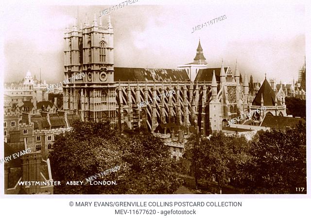 Westminster Abbey, London - seen (unusually) from the north west side