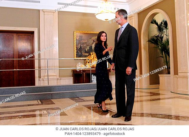 Madrid Spain; 03/09/2019.- Felipe VI and Letizia Kings of Spain receive in audience the delegation of the Spanish committee of representatives of persons with...