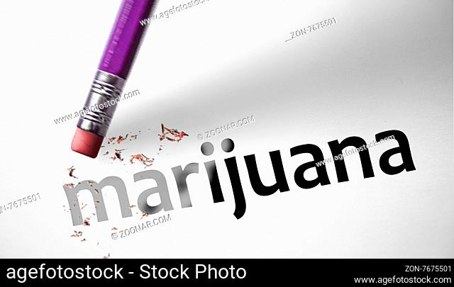 Eraser deleting the word Marijuana