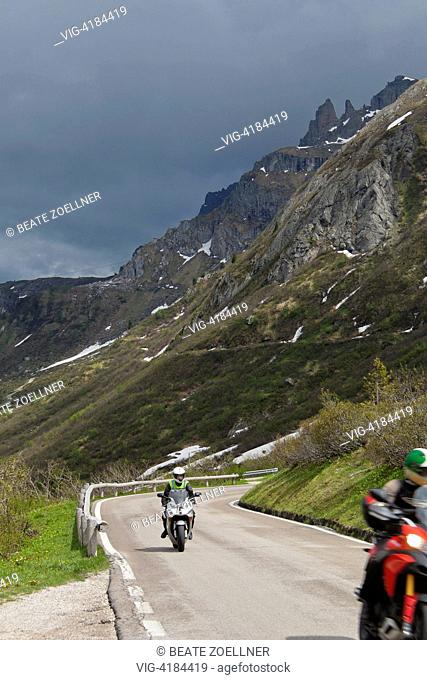 Motorcycle tour in the Dolomites - Passo Pordoi, Trentino, Italy, 03/06/2011