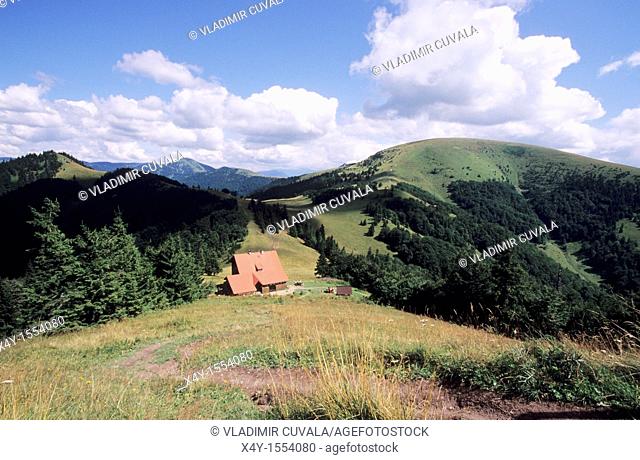 The mountain refuge Chata pod Borisovom located on the main ridge of Velka Fatra mountains, Slovakia