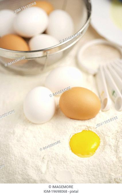 Egg yolk in dough
