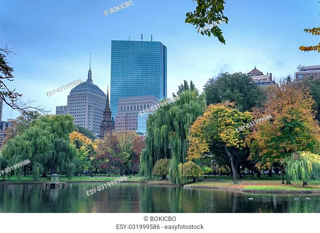 Boston Common the oldest city park in the US and U.S. National Historic Landmark