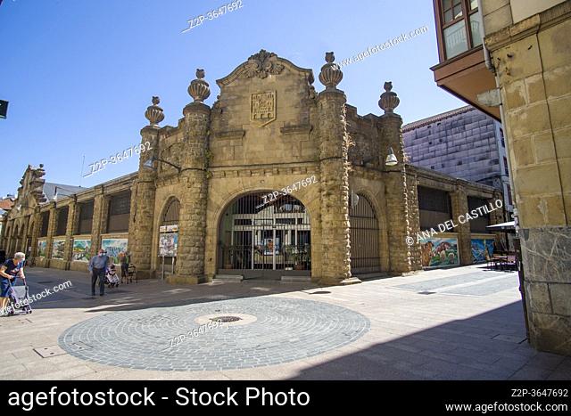 Historic center of Durango town, in Spain on July 25, 2020