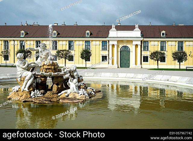 Danube, Inn, and Enns statues at the Schonbrunn Palace in Vienna