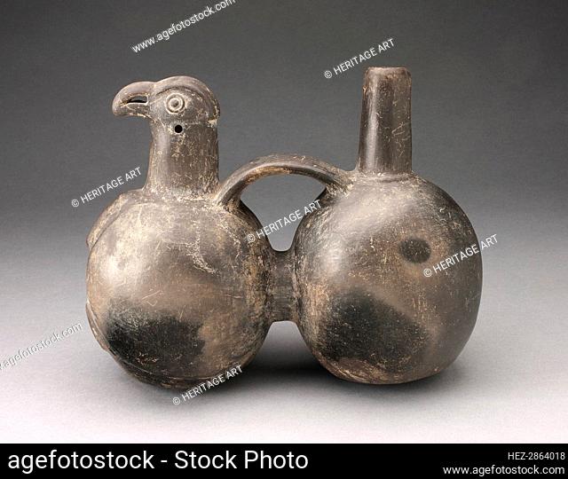 Double-Chambered Strap Vessel with Sculpted Bird Head, A.D. 1200/1450. Creator: Unknown