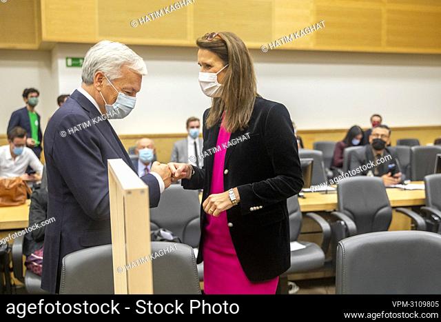 MR's Didier Reynders and Foreign Affairs Minister Sophie Wilmes pictured during the opening ceremony of the Belgian part of the Conference on the Future of...