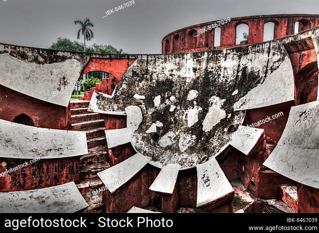 Jantar Mantar, ancient observatory with architectural astronomy instruments in Delhi, India, Asia