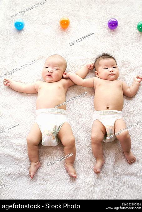 Portrait of Twins baby high quality photo