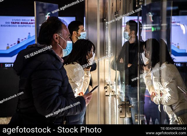 Passengers departing in Roma Termini station during the first day of Coronavirus emergency phase 2 , Rome, ITALY-04-05-2020