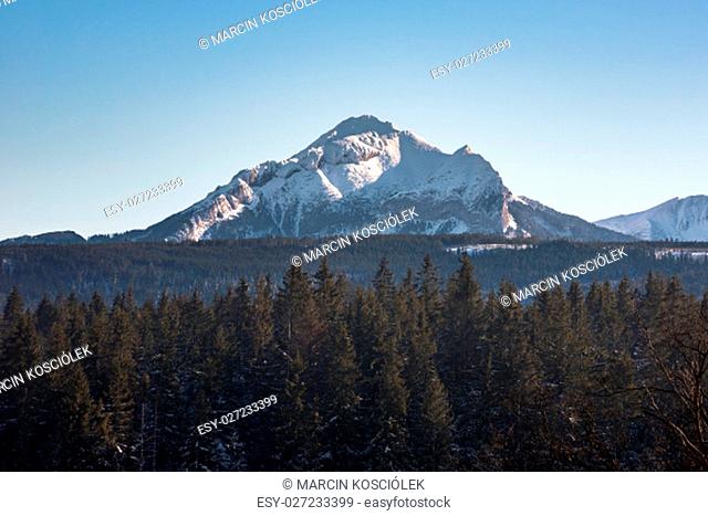 winter view of havran, the highest point of belianske tatras in slovakia