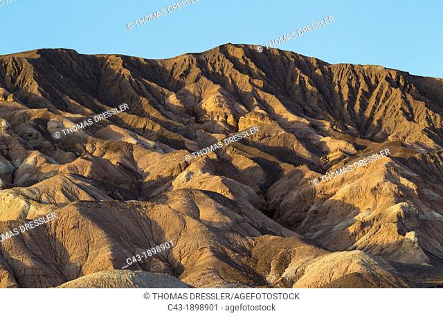 Badlands at the western foothills of the Grapevine Mountains in the Death Valley  Death Valley National Park, California, USA