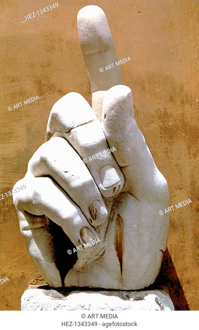 Right hand from a colossal statue of Emperor Constantine, 330 AD. From the Palazzo dei Conservatori, Rome