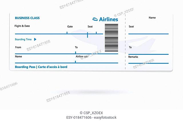 Airline boarding pass blank