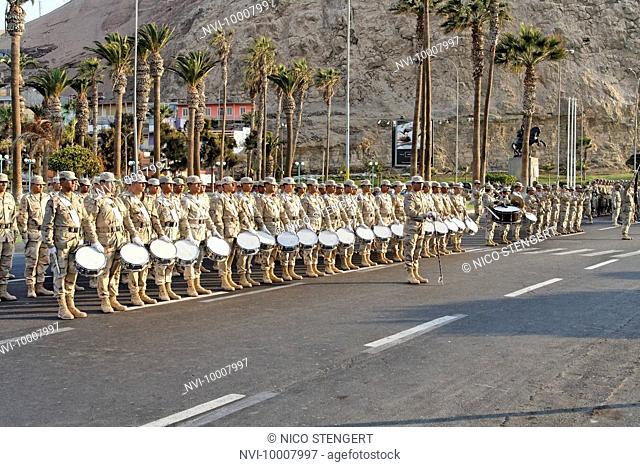 Rehearsal for the National Day Parade, Arica, Chile, South America