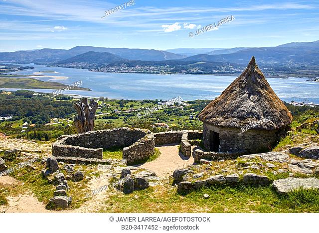 Celtic village, Santa Tecla mountain, Castro of Santa Trega, A Guarda, Pontevedra, Galicia, Spain