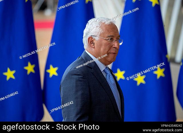Portugal Prime Minister Antonio Costa pictured at the arrivals ahead of a European council summit, in Brussels, Thursday 23 March 2023