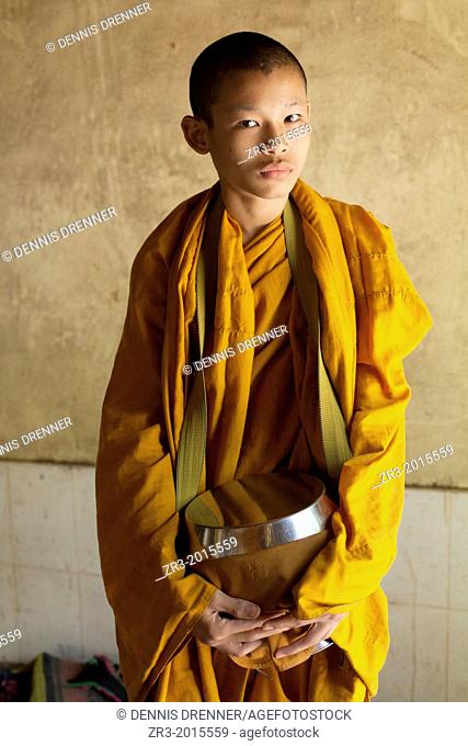 Portrait of a young monk near Battambang, Cambodia