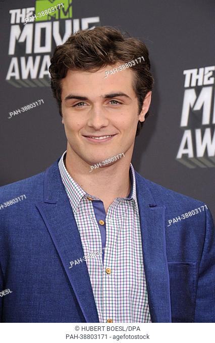 US-Canadian actor Beau Mirchoff arrives at the 2013 MTV Movie Awards at Sony Pictures Studios in Culver City, Los Angeles, USA, on 14 April 2013