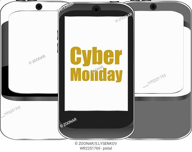 Cyber Monday Sale. Design Template for Commerce Business Website Presentation. Vector Illustration