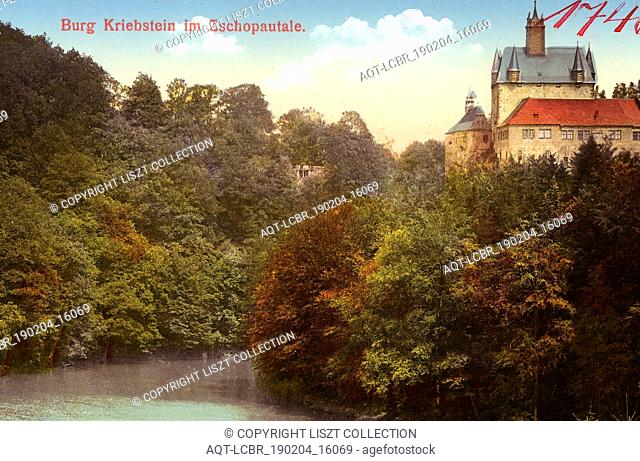 Schloss Kriebstein Mittelsachsen Burg Zschopau Neumann Holzstich E 24550 