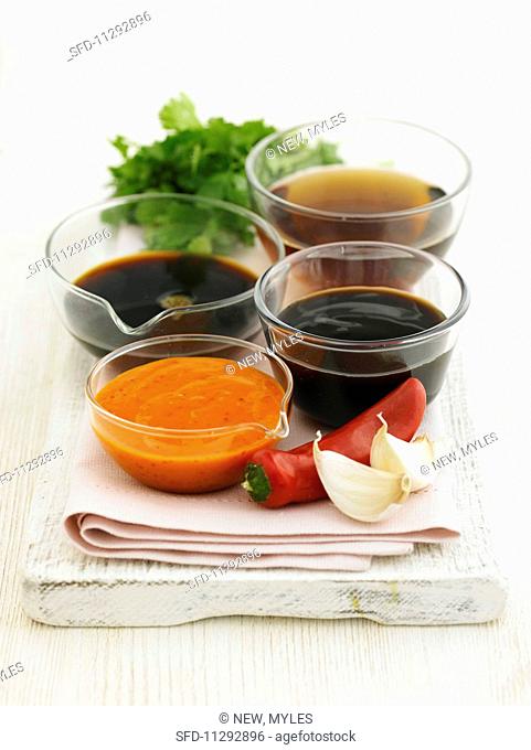 Various different ready-made sauces