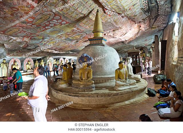 Sri Lanka, Dambulla, Asia, Golden Temple, stupa dagoba Buddhist cave temples