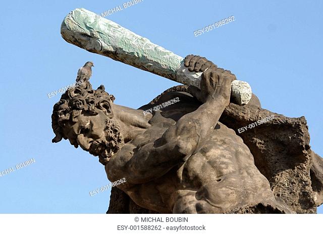 Hercules with bird on the head