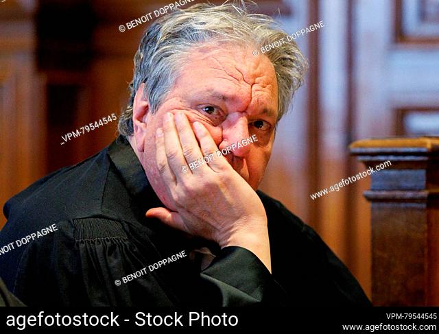 Lawyer Marc Kauten pictured during the jury composition of the assizes trial of Omar Hedi (37), before the Assize Court of the Namur province in Namur