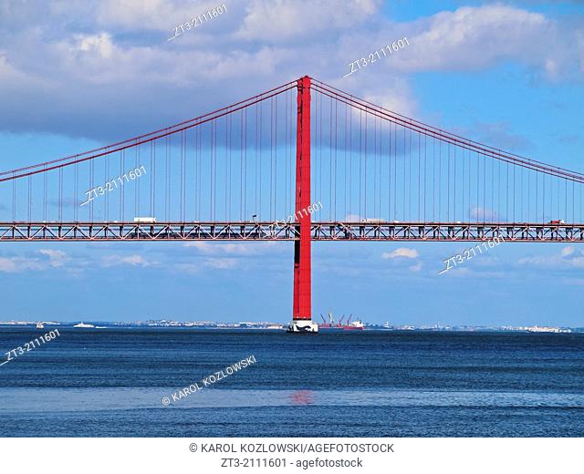 25 de Abril Bridge over the Tagus River in Lisbon, Portugal