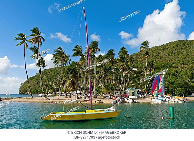 Boat, beach, Marigot Bay, Castries, Saint Lucia