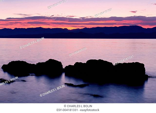 Flathead Lake sunrise, West Shore State Park, Lake County, Montana, USA