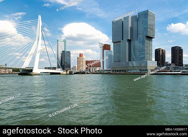 Netherlands, Rotterdam, Erasmus Bridge, Kop van Zuid