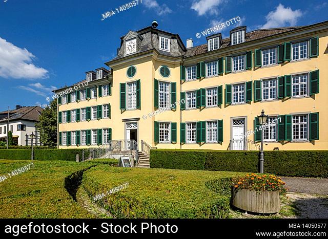 germany, ratingen, bergisches land, rhineland, north rhine-westphalia, cromford mansion, entrepreneur's villa, dormer windows, green shutters, late baroque