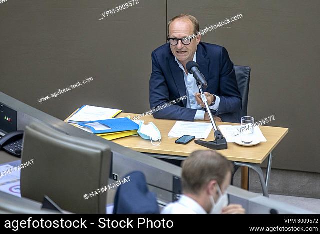 Flemish Minister of Education and Animal Welfare and Sports Ben Weyts pictured during a plenary session of the Flemish Parliament in Brussels