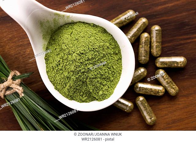 Young barley grass. Detox superfood