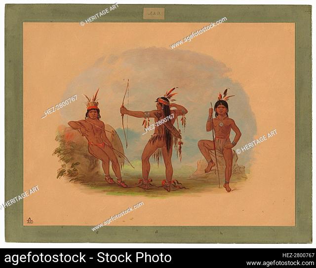 Three Woyaway Indians, 1854/1869. Creator: George Catlin